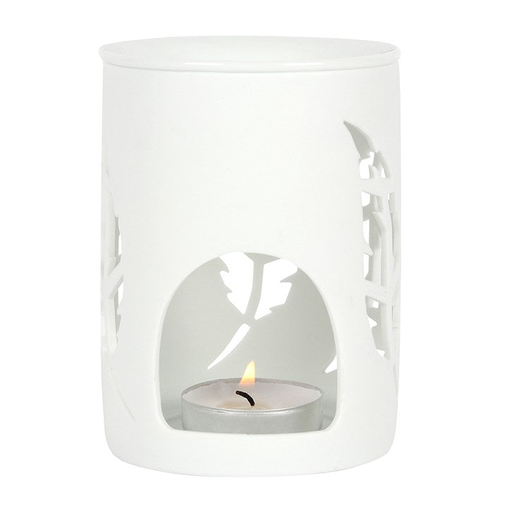 White Feather Cut Out Wax Warmer