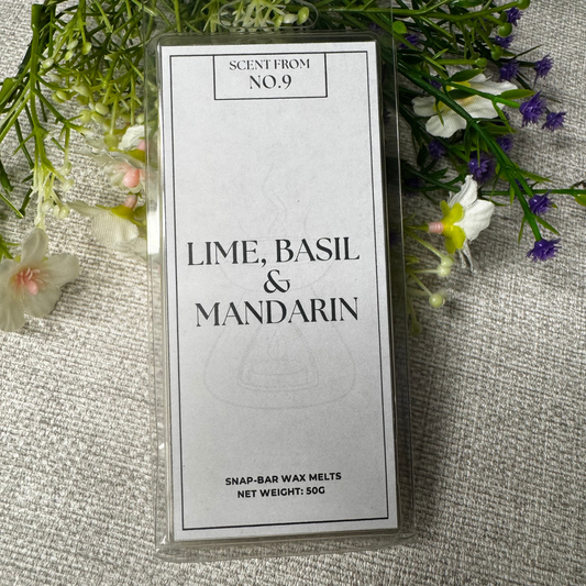 Lime, Basil & Mandarin- 5 segment snap bar wax melt